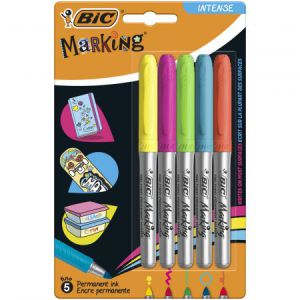 Markery permanentne Bic Marking Intense, 5 kolorów